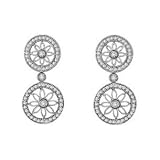14K Diamond Circled Flower Earrings by Morris & David
