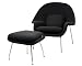 Lexington Modern Eero Saarinen Style Womb Chair and Ottoman Set, Dark Grey