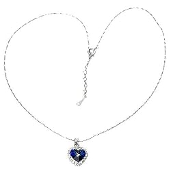 18K White Gold Plated Heart of Ocean Genuine Swarovski Crystal Necklace