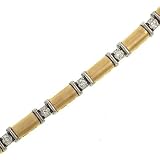 Diamond Bracelet with Matte Finish Bar Links 1.06cttw