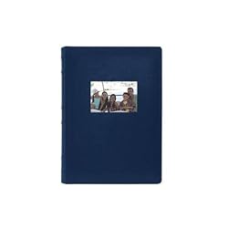 2-Pack Bonded Leather Photo Album Holds 300 Photos Each, Navy Blue