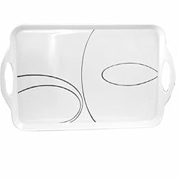 Corelle Coordinates Melamine Rectangular Tray, Simple Lines