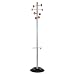 Eight Knob Chrome and Wood Coat Tree
