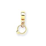 Dangling CZ Ring Charm in 14K Gold for Pandora and most 3mm Bracelets