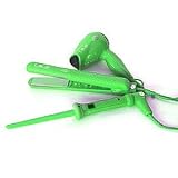 ISO Beauty Twister Curl Hair +Blow Travel Dryer+straightner Hair Iron All Pink Dual Voltage 110v-220v