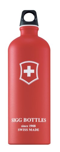 Sigg Lifestyle Loop Top Water Bottle (1.0-Liters, Swiss Cross Red Touch)