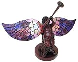 Stained Glass Winged Angel with Horn