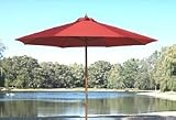 9ft Wooden Market Umbrella Olefin Terra
