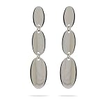 Eve's Addiction Sterling Silver Triple Oval Drop Earring