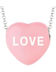 Sweethearts Enamel "Love" Heart on 16" Necklace Pendant with Gift Box