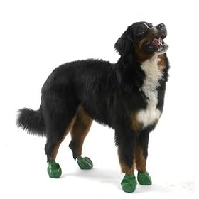 Natural Rubber Dog Boots - Reusable and Disposable Dog Booties (Dog Boots) - Green - X-Large