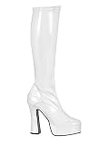 Retro Stretch High Heel Platform White Gogo Boot - 7