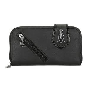 Buy Ladies Zelma Gunmetal PVC Deluxe Zip Around Clutch: Gunmetal Clutch by Christian Audigier