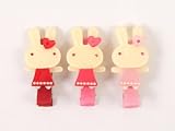 Baby Bunny in Dress - Baby Girl  Toddler Hair Clip - Red, Hot Pink  Light Pink