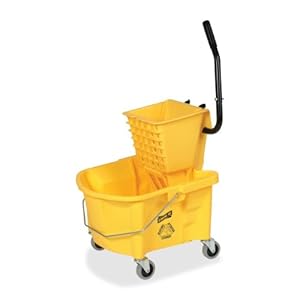 Genuine Joe GJO60466 Splash Guard Mop Bucket/Wringer, 6.50 gallon Capacity, Yellow