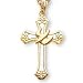 Jewelry : 24K Gold over Sterling Silver Cross with Sterling Silver Dove and 18-inch Chain