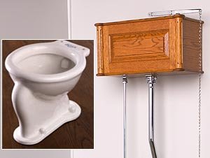 Buy Victorian Panel High Tank Toilet – Traditional Bowl – Polished Brass