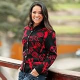 NOVICA Alpaca wool cardigan, 'Nazca Night'