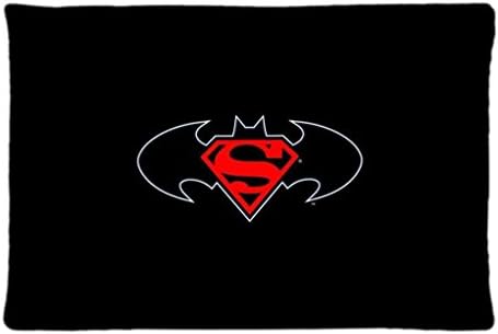 Batman And Superman Logos Custom zipper Pillow Cushion Pillowcase 20 * 30-inch side