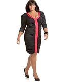 Baby Phat Plus Size Shirred Dress with Contrast Trim