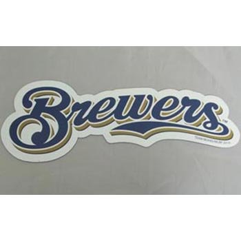 Milwaukee Brewers Team Name MLB Car Magnet (Quantity of 1)