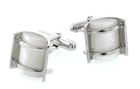 Handmade sterling silver and mother of pearl cufflinks. Crafted in Italy