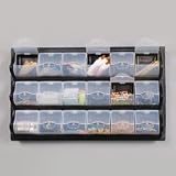 Safco 6112BL 18-Bin panel storage bins, 34w x 5-1/4d x 20-1/2h overall, black
