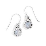 Polished Sterling Silver 6mm Rainbow Moonstone French Wire Earrings. Earrings Hang 24mm.