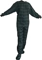 Big Feet Pajama Co. Blue (104) Plaid 100% Cotton Flannel Adult Footed Pajamas with Drop Seat
