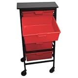 H. Wilson CT181S1D4-XX - Black Frame Mobile Work Center with Storage Tray (Available in Multiple Finishes)
