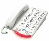 New Clarity Amplified Big Button Phone White Keys Extra Large Keypad Braille Characters Audio Volume