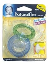 Gerber NaturalFlex Silicone Pacifier - 2 Pack (Colors May Vary)