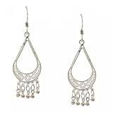 Silver Celtic Spirals Dangle Drop Chandelier Earrings