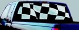 Exterior Mounted See-Thru Window Graphics - Checkered Flag 65 x 20
