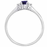 14K White Gold Round 3 Stone Blue Sapphire & Diamond Ring (1/4 ctw) Size 7 31KMalZN%2BAL. SL160 14K White Gold Round 3 Stone Blue Sapphire & Diamond Ring (1/4 ctw) Size 7