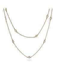 Sparkling 36" CZs by the Yard Gold Vermeil Necklace