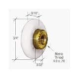 3/4 Sliding Shower Door Oval Edge Roller with Metric Thread - Package