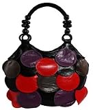 Womens Multi Colour Circle Patch Discs Fashion Shoulder Handbag