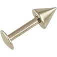 Stainless Steel Externally Threaded Labret: 16g 1/4", Stainless Steel Cone: 3mm