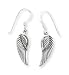Oxidized Angel Wings French Wire Earrings