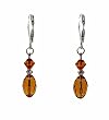 Earrings - E85 - Crystal Rice Drop ~ Smoky Topaz (Brown)