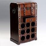 Handmade Wooden Antique Nine Piece Wine Bottle Rack