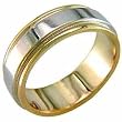 14K Two Tone Gold. Fancy Wedding Band