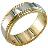 Two Tone Elevated Fancy Wedding Band