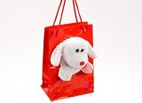 Valentine Dog 6 Peeping Through Printed Gift Bag (045092) MTGL