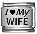 Clearly Charming I Heart my Wife Laser Etched Italian Charm