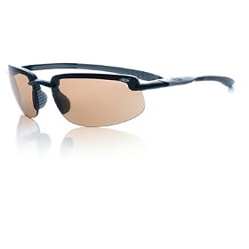 Upshot Sport Sunglasses with Shiny Black Frame and EagleVision 2 Dark Lens from Bolle