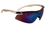 XS18 Sport Wrap Sunglasses UV400 Unbreakable Protection for Cycling, Ski or Golf (Black & Silver Revo)
