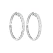 10k White or Yellow Gold Round Pave Diamond Hoop Earrings (3/4 cttw, J-K Color, I2-I3 Clarity)