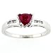 14-Karat White Gold Created Ruby and Diamond Ring